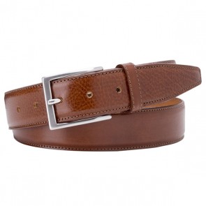 Cognac Calf Leather Belt By Profuomo